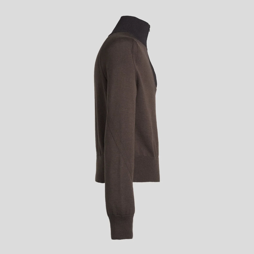 VUJADE - FRANK STRUCTURED HAIF-ZIP KNIT SWEATER IN OAK BROWN