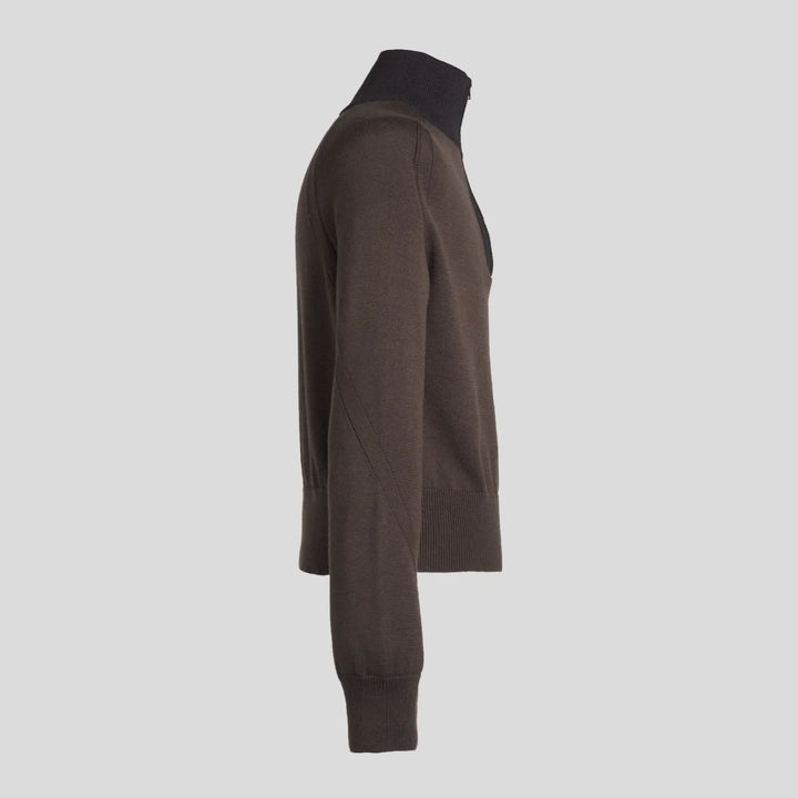 VUJADE - FRANK STRUCTURED HAIF-ZIP KNIT SWEATER IN OAK BROWN