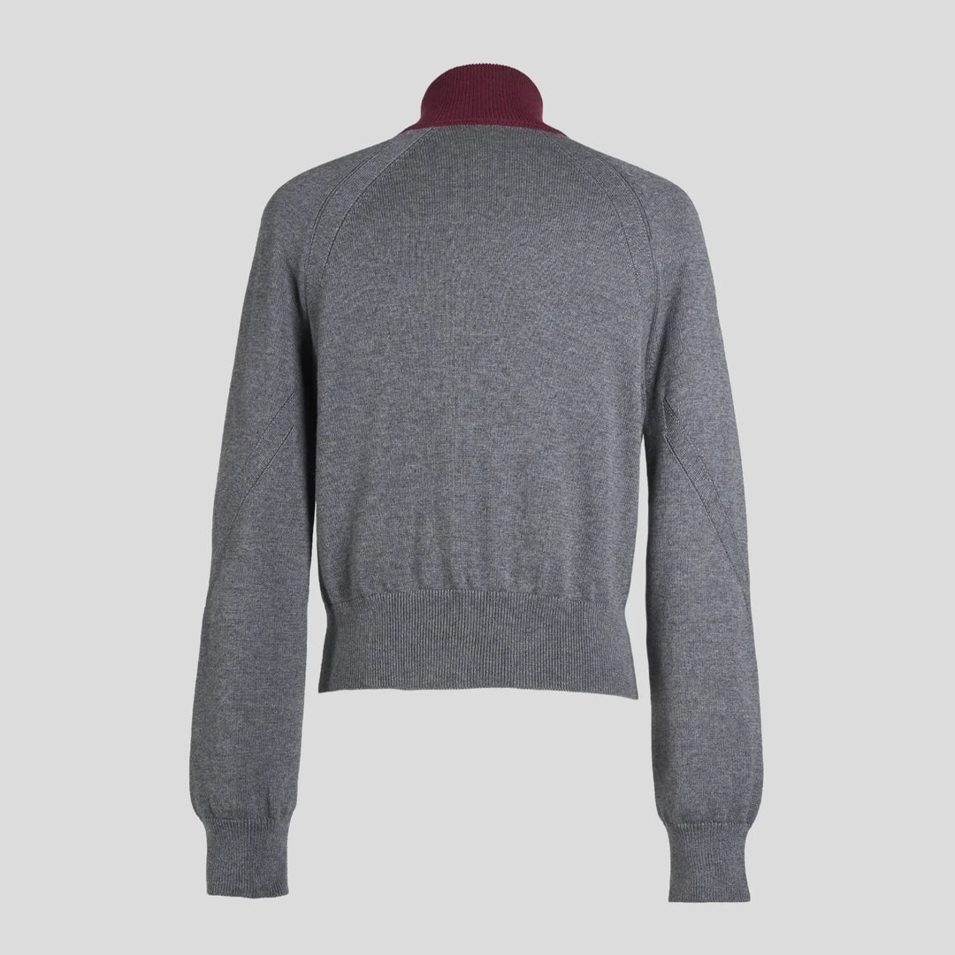 VUJADE - FRANK STRUCTURED HAIF-ZIP KNIT SWEATER IN CARMINE GREY