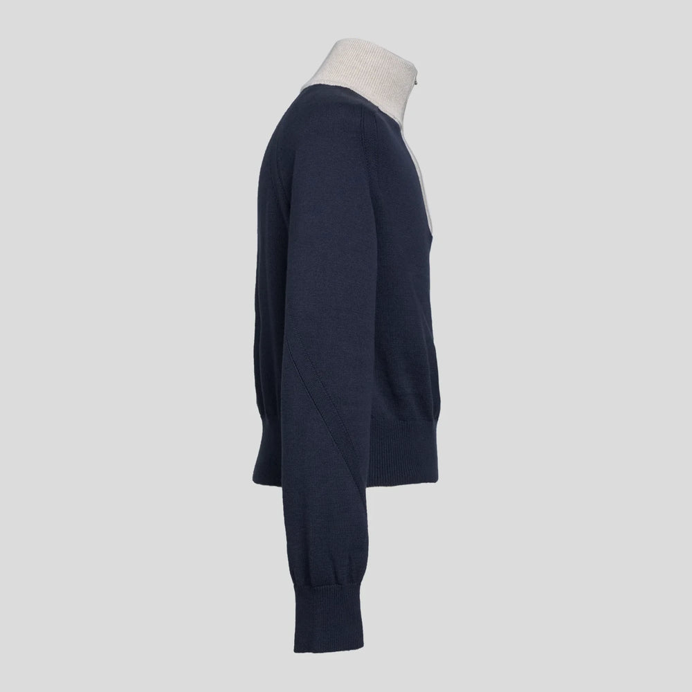 VUJADE - FRANK STRUCTURED HAIF-ZIP KNIT SWEATER IN DARK NAVY