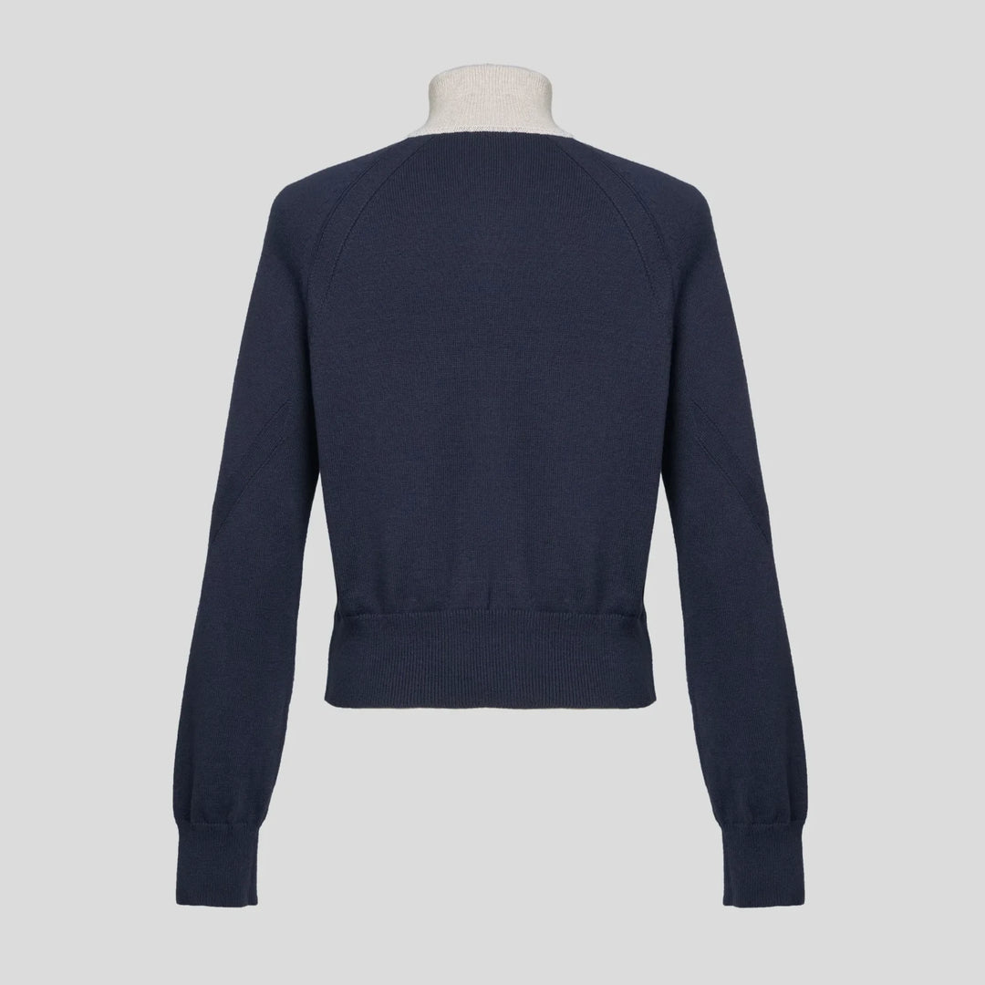 VUJADE - FRANK STRUCTURED HAIF-ZIP KNIT SWEATER IN DARK NAVY