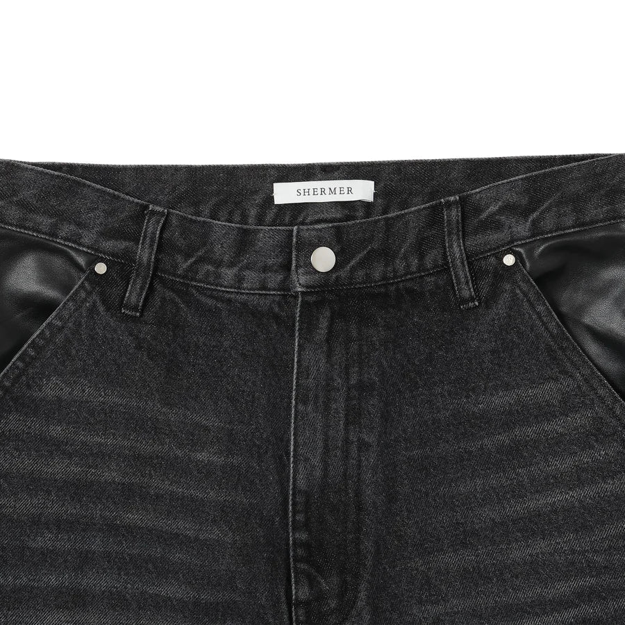 SHERMER - Leather Pocket LAX Jeans
