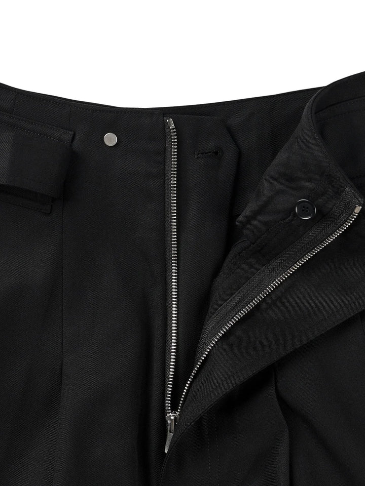 Wool Wide Belted Trousers