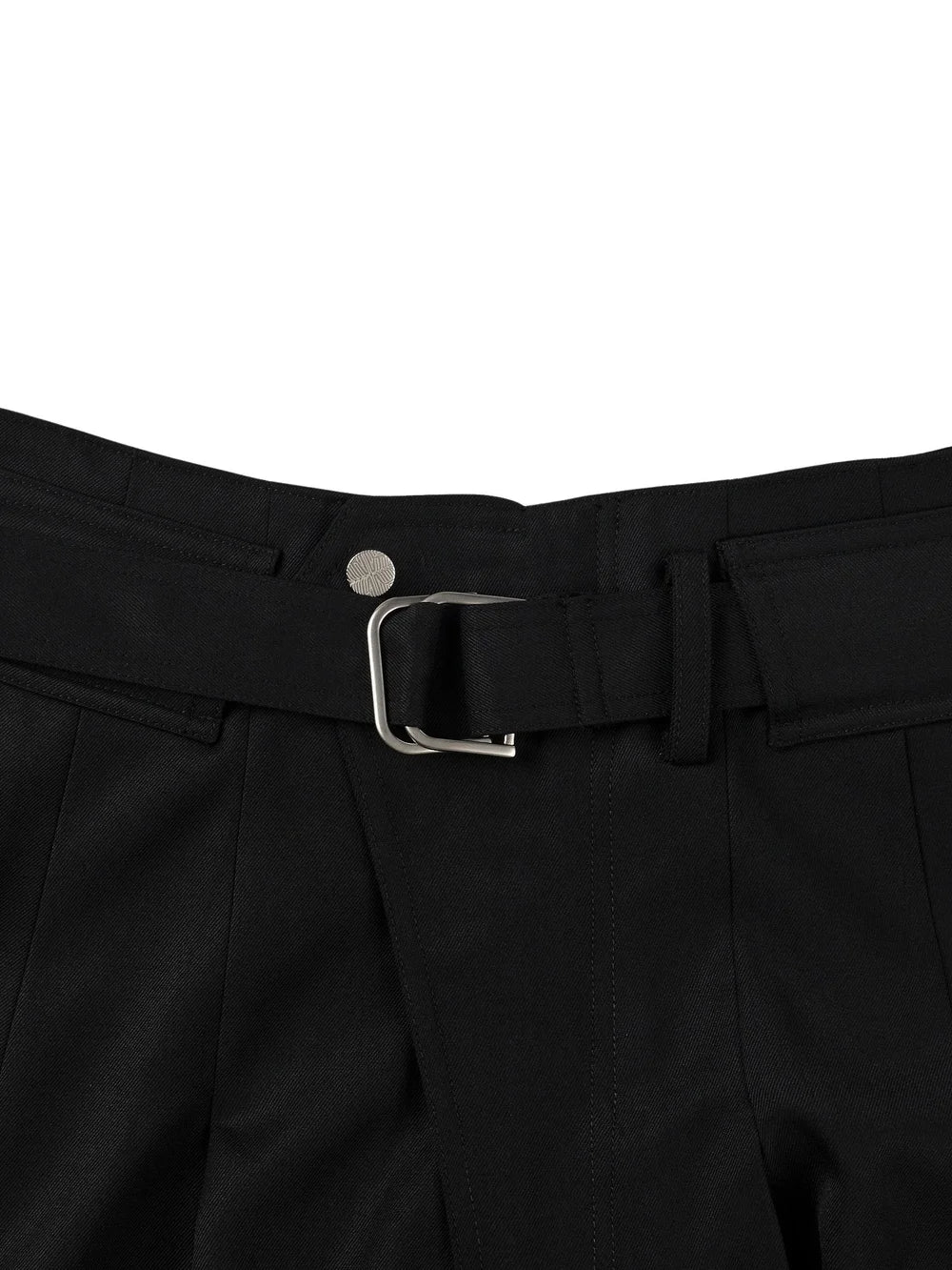 Wool Wide-Leg Belted Trousers