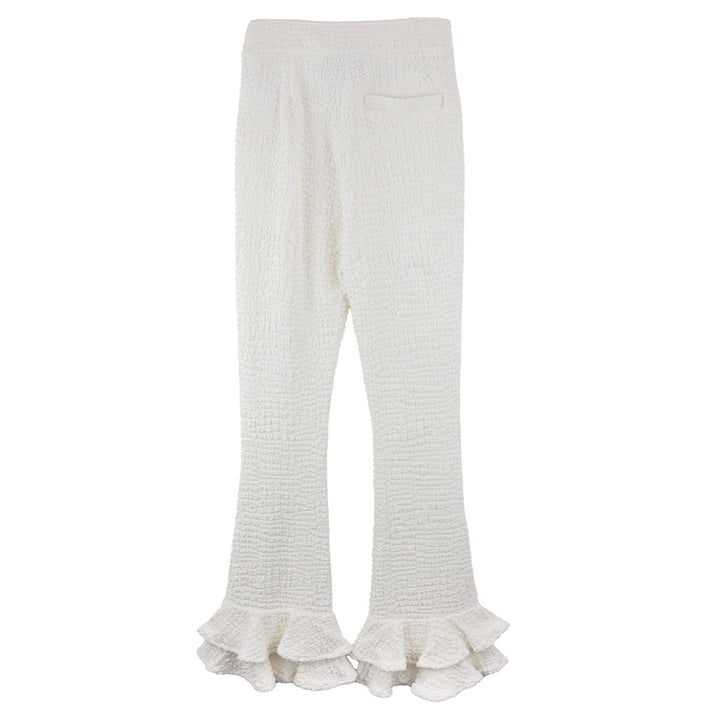 AMBUSH® - SMOCKED RUFFLE HEM PANTS