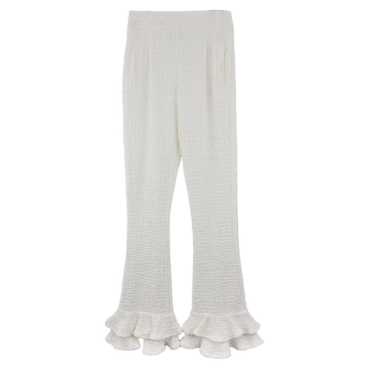 AMBUSH® - SMOCKED RUFFLE HEM PANTS