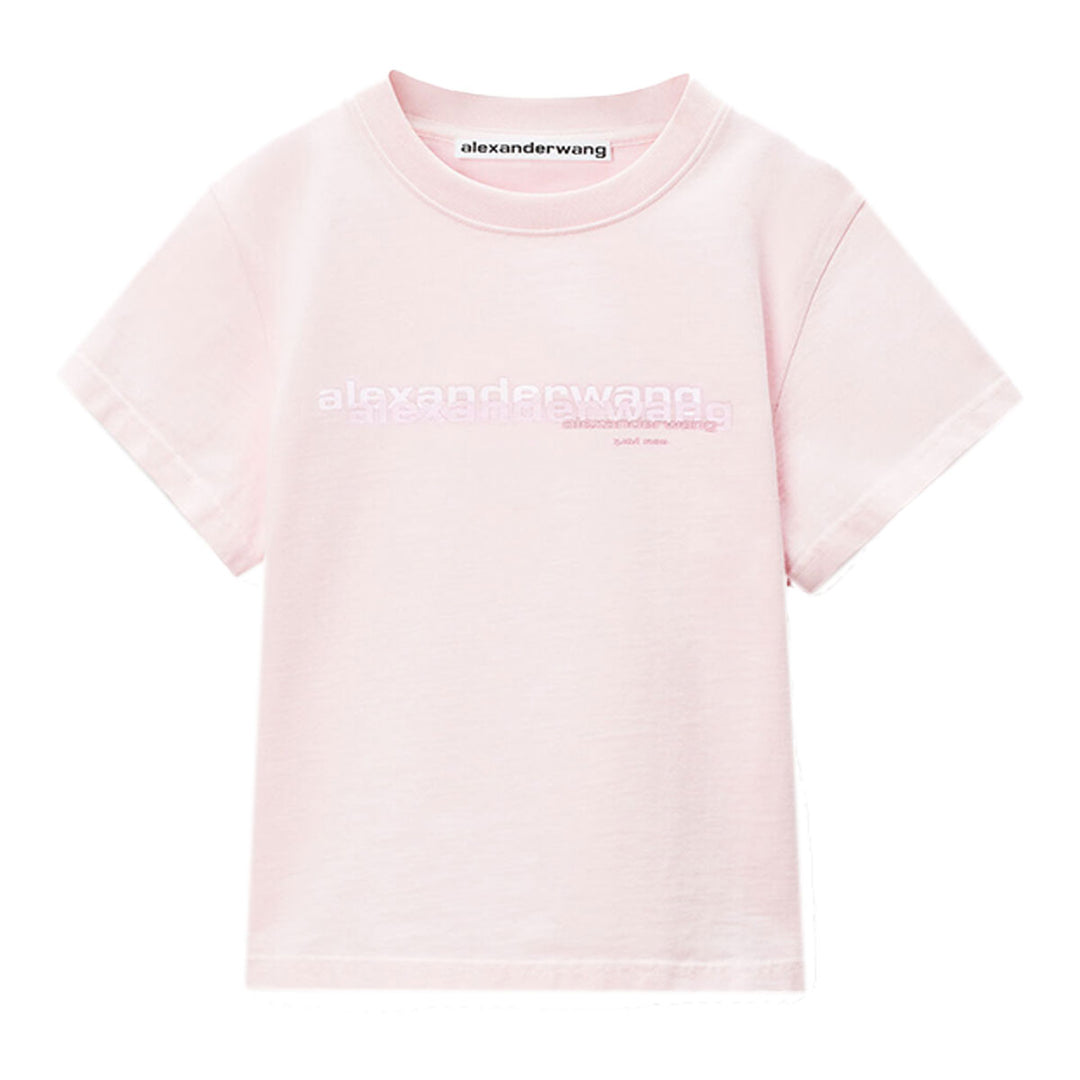 Alexander Wang - ピンク シュランク ディストレストロゴ tシャツ