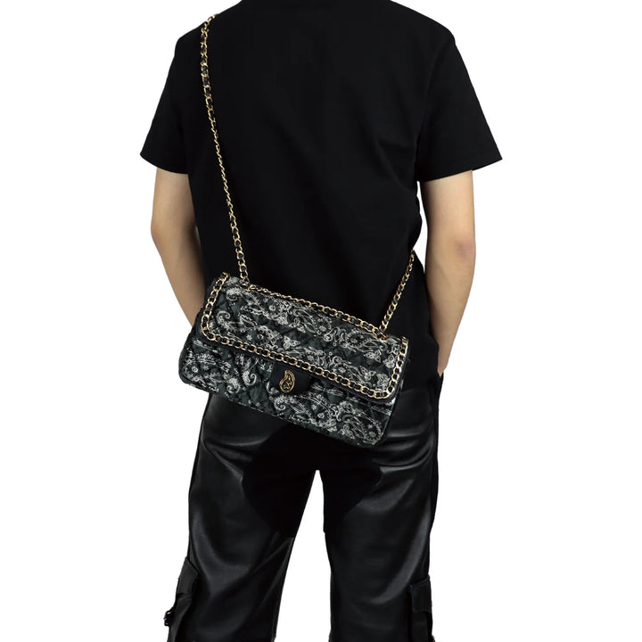 THE WORLD IS YOURS - Paisley Quilting Chain Bag 30(GOLD)