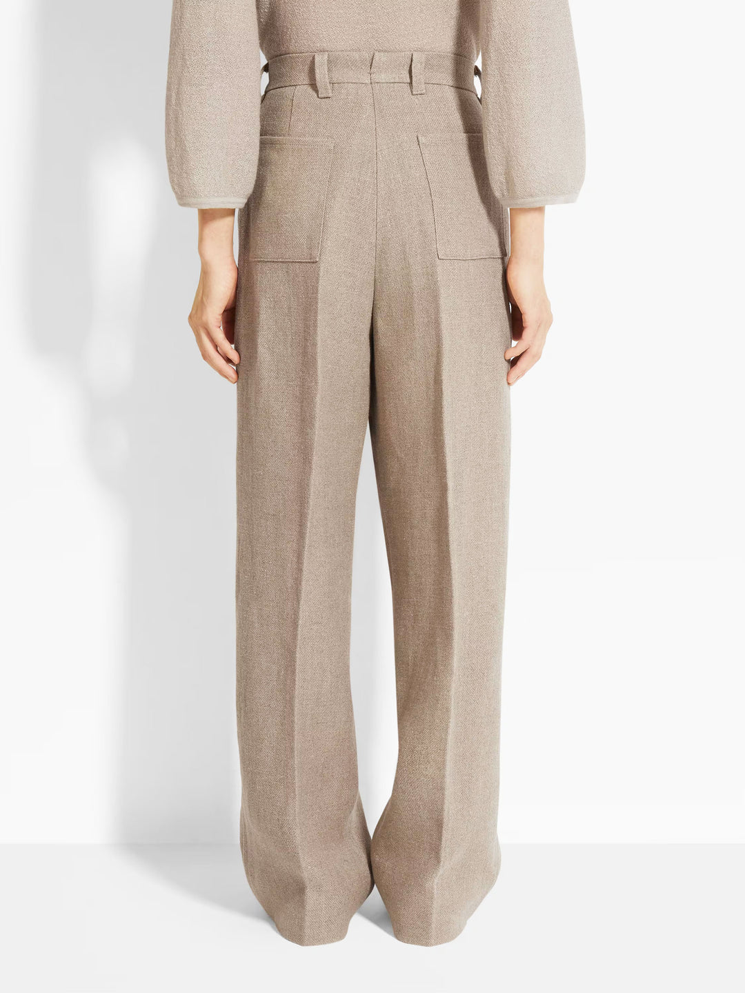 ZEGNA - PURE LINEN BASKETWEAVE PANTS
