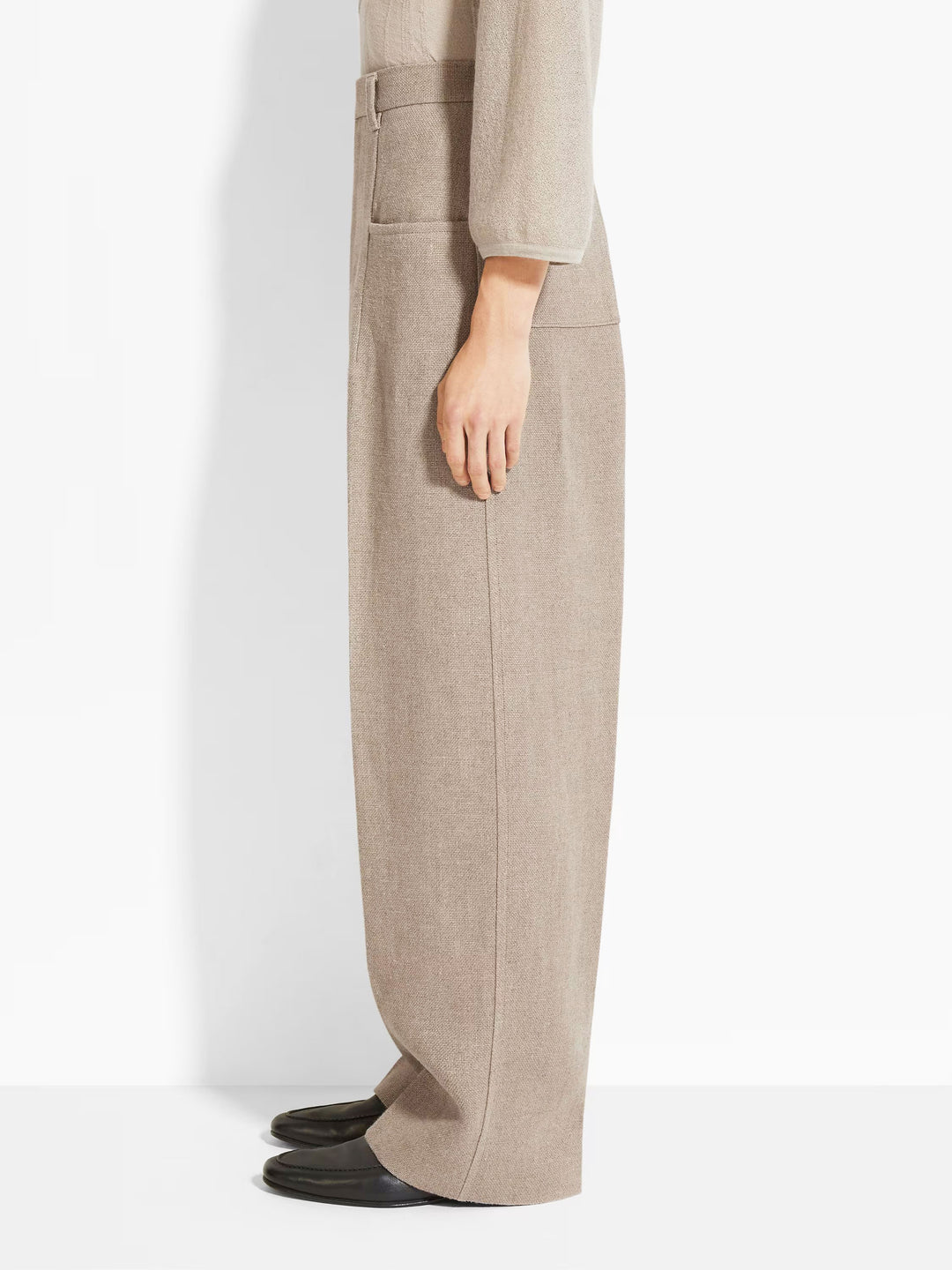 ZEGNA - PURE LINEN BASKETWEAVE PANTS