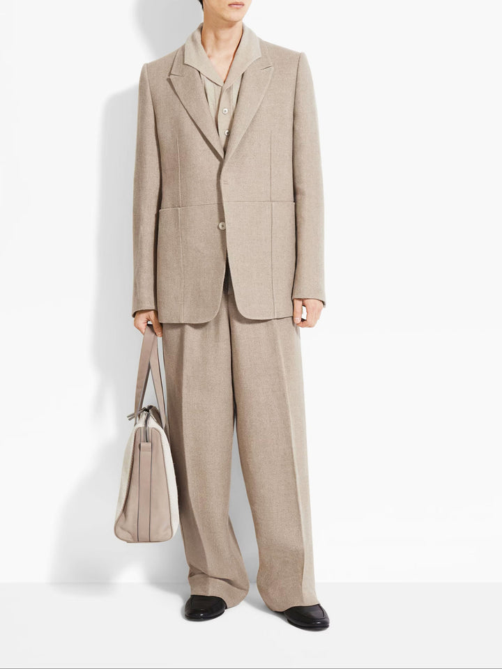 ZEGNA - PURE LINEN BASKETWEAVE PANTS
