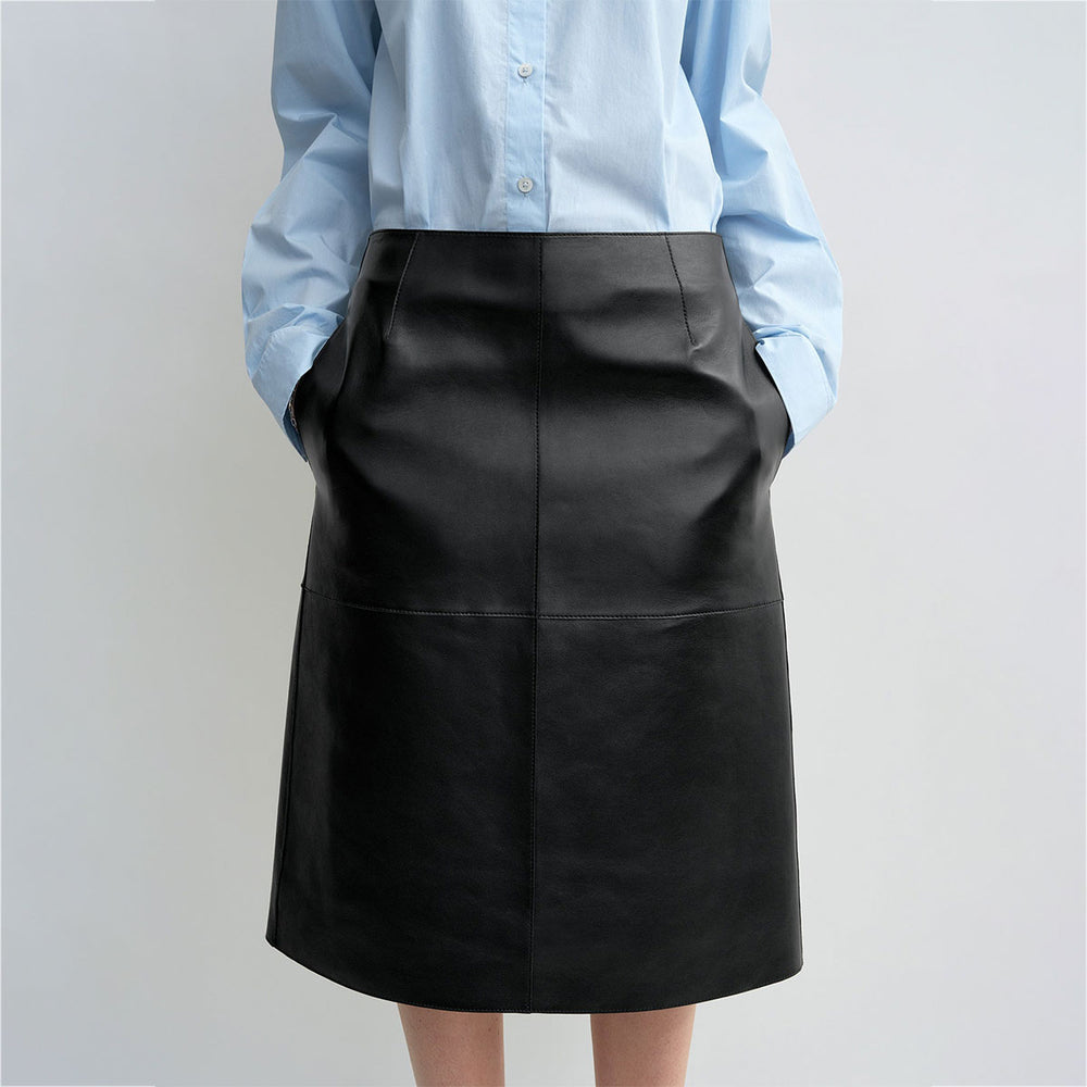 TOTEME - Paneled leather skirt