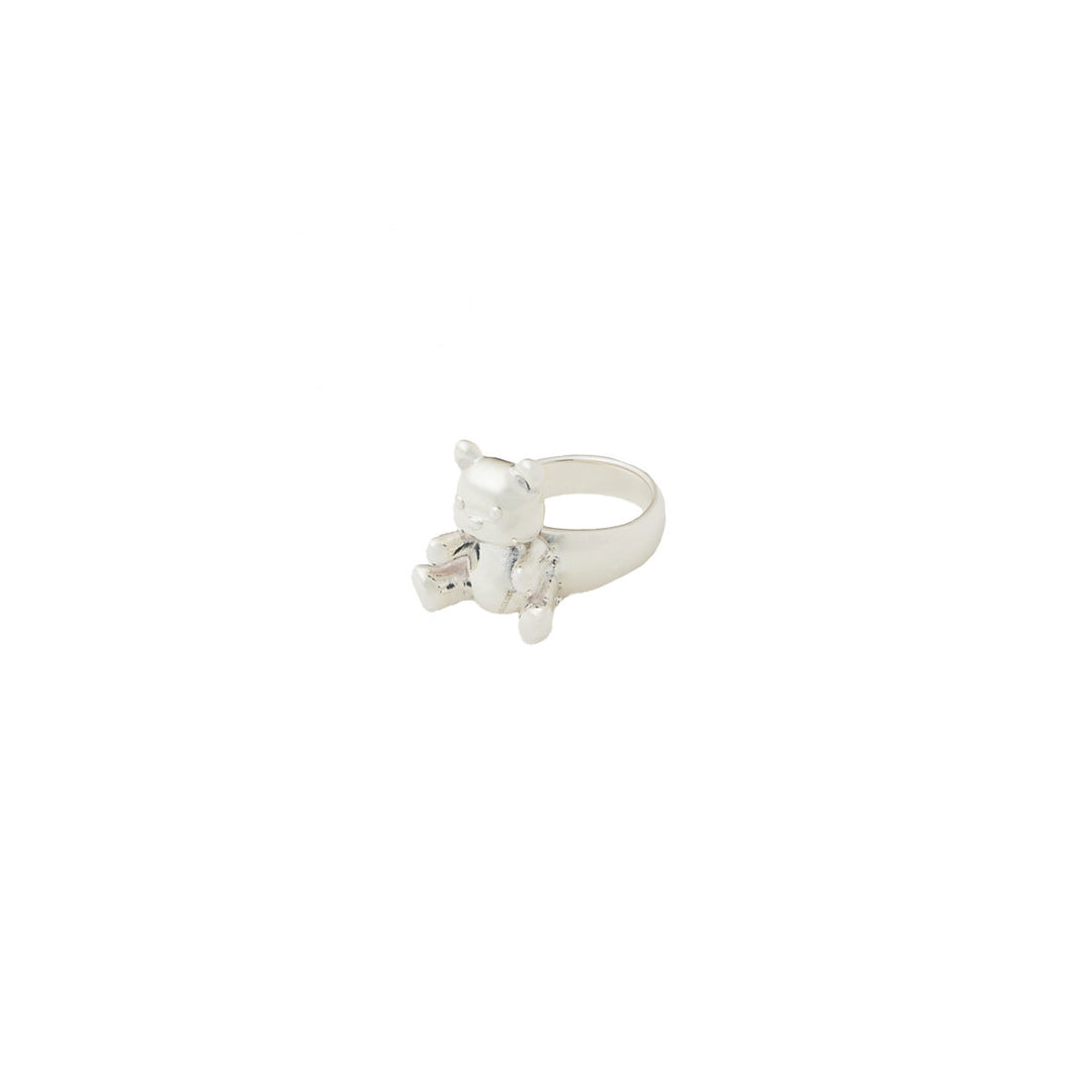 AMBUSH® - INFLATED TEDDY BEAR RING SILVER
