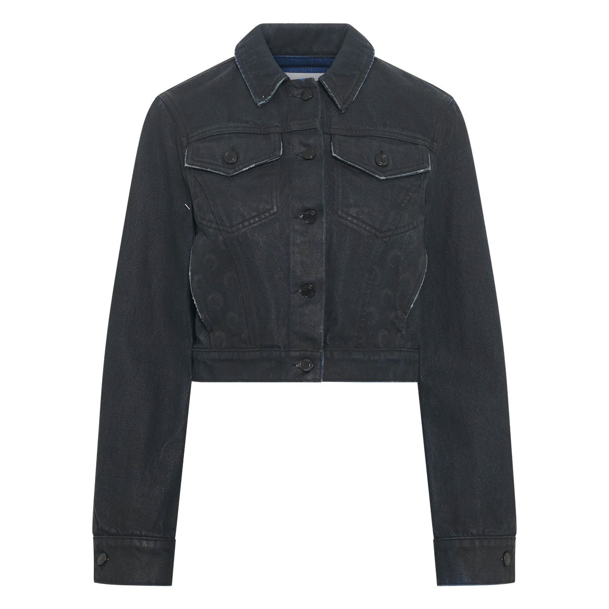 Marine serre(マリーンセル) | Moon Waxed Denim Cropped Jacket 