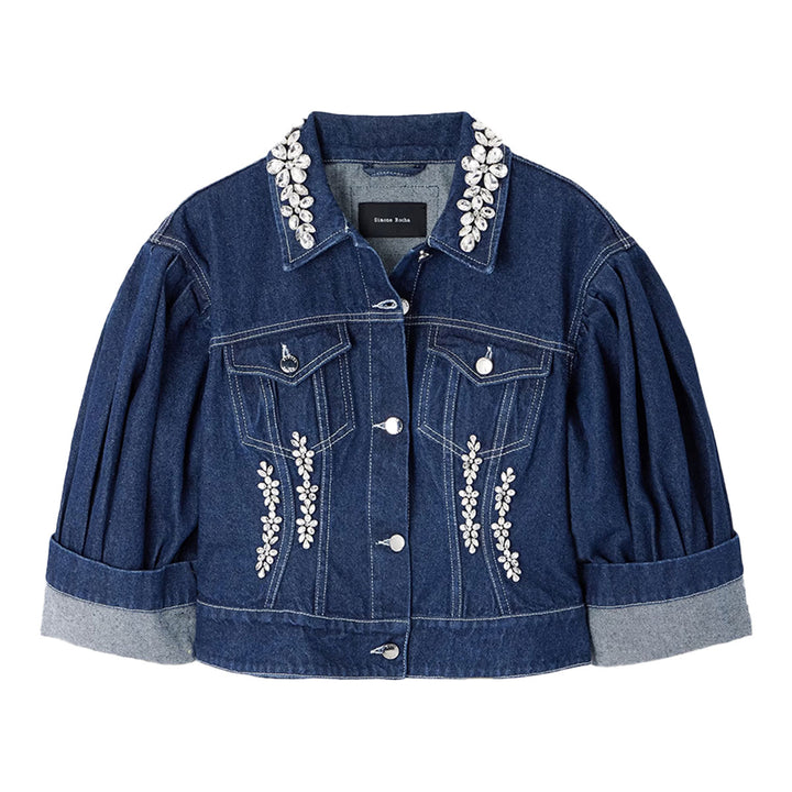 Simone Rocha - Turbo Embellished Sculpted Denim Jacket