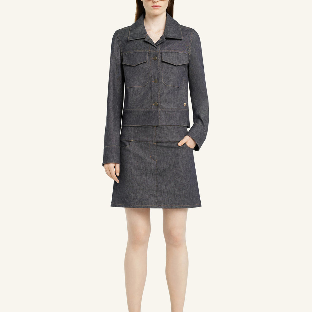 COURREGES - DENIM UTILITY TRUCKER JACKET