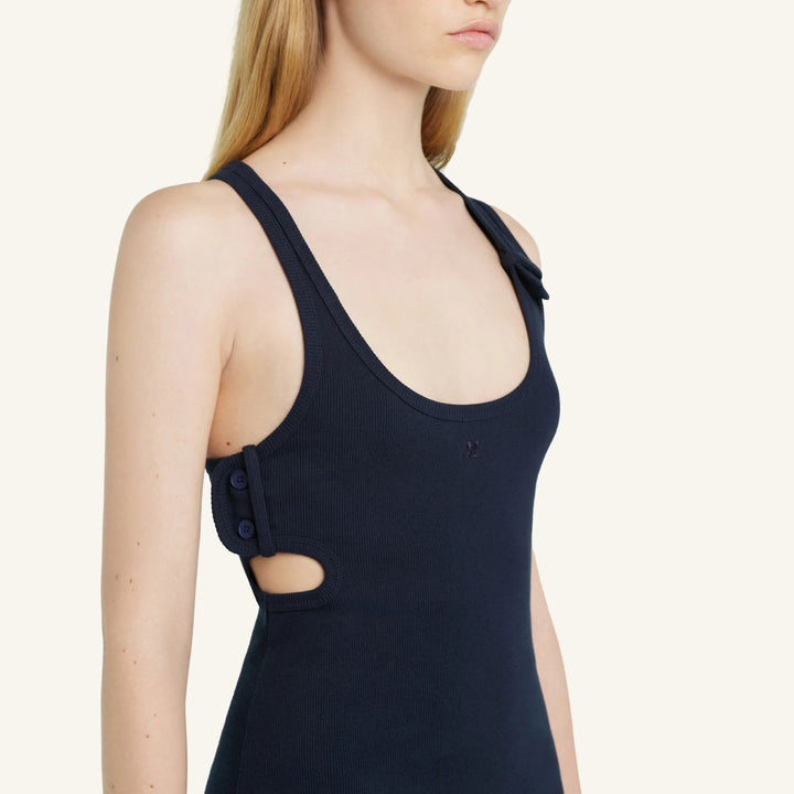 COURREGES - DOUBLE BUCKLE 90'S RIB DRESS