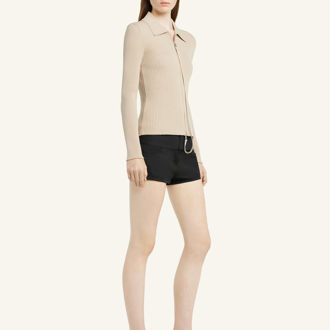 COURREGES - KNITTED ZIPPED CARDIGAN