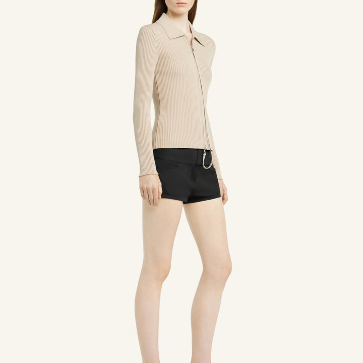 COURREGES - KNITTED ZIPPED CARDIGAN