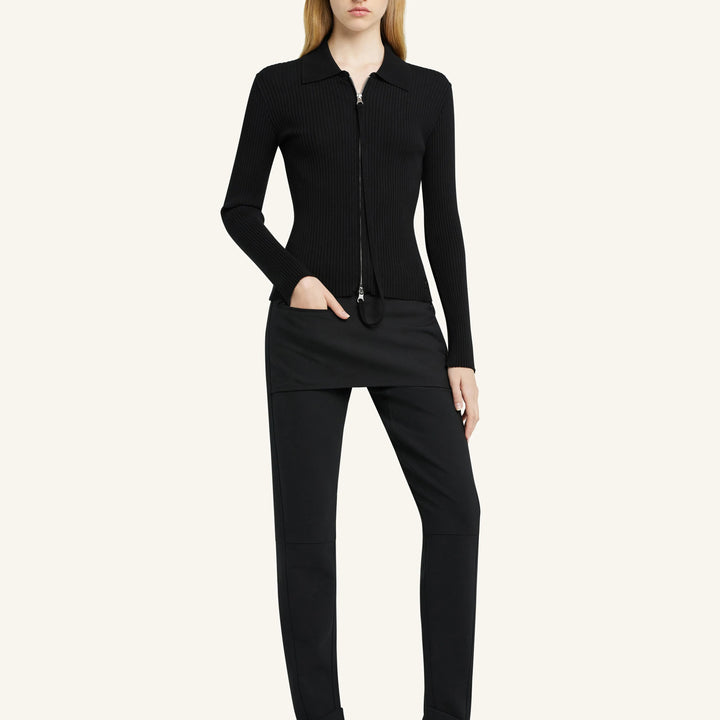 COURREGES - KNITTED ZIPPED CARDIGAN