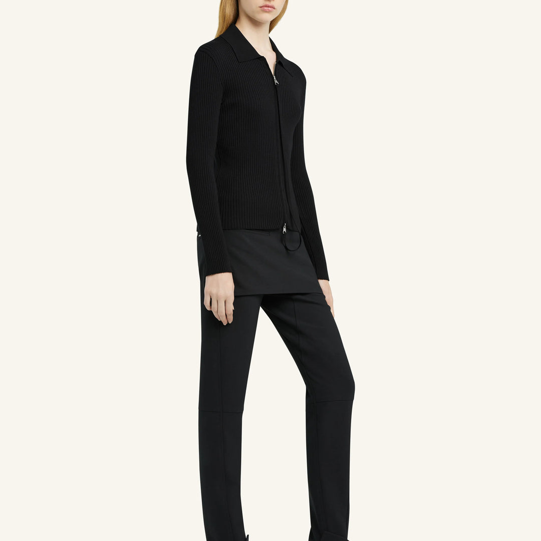 COURREGES - KNITTED ZIPPED CARDIGAN