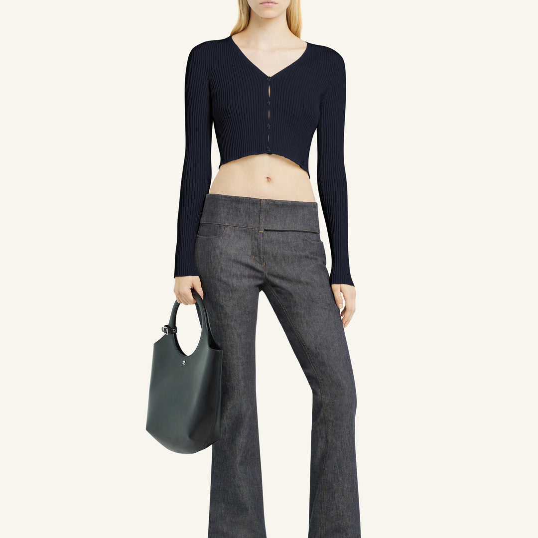 COURREGES - SOLAR CROPPED RIB CARDIGAN