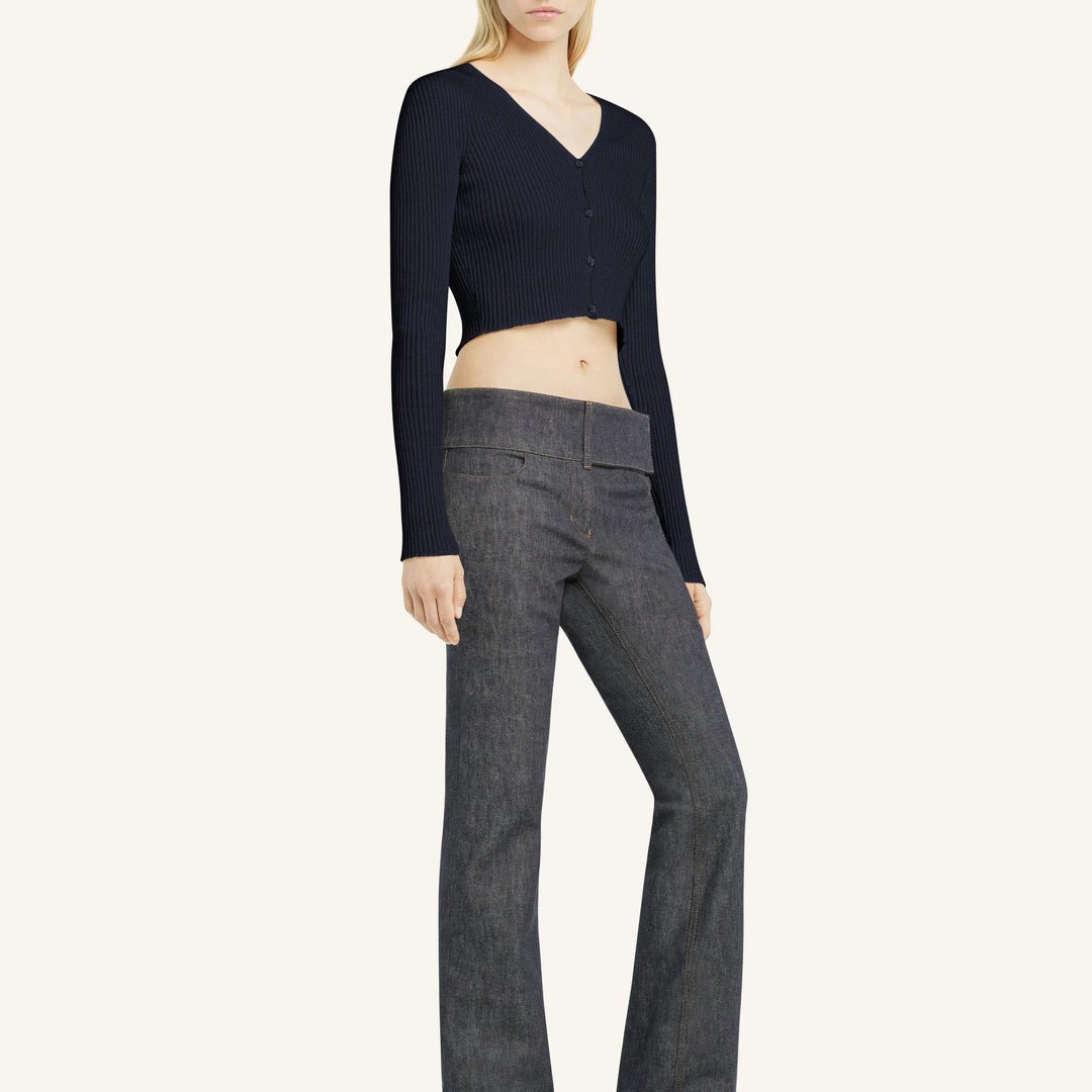 COURREGES - SOLAR CROPPED RIB CARDIGAN