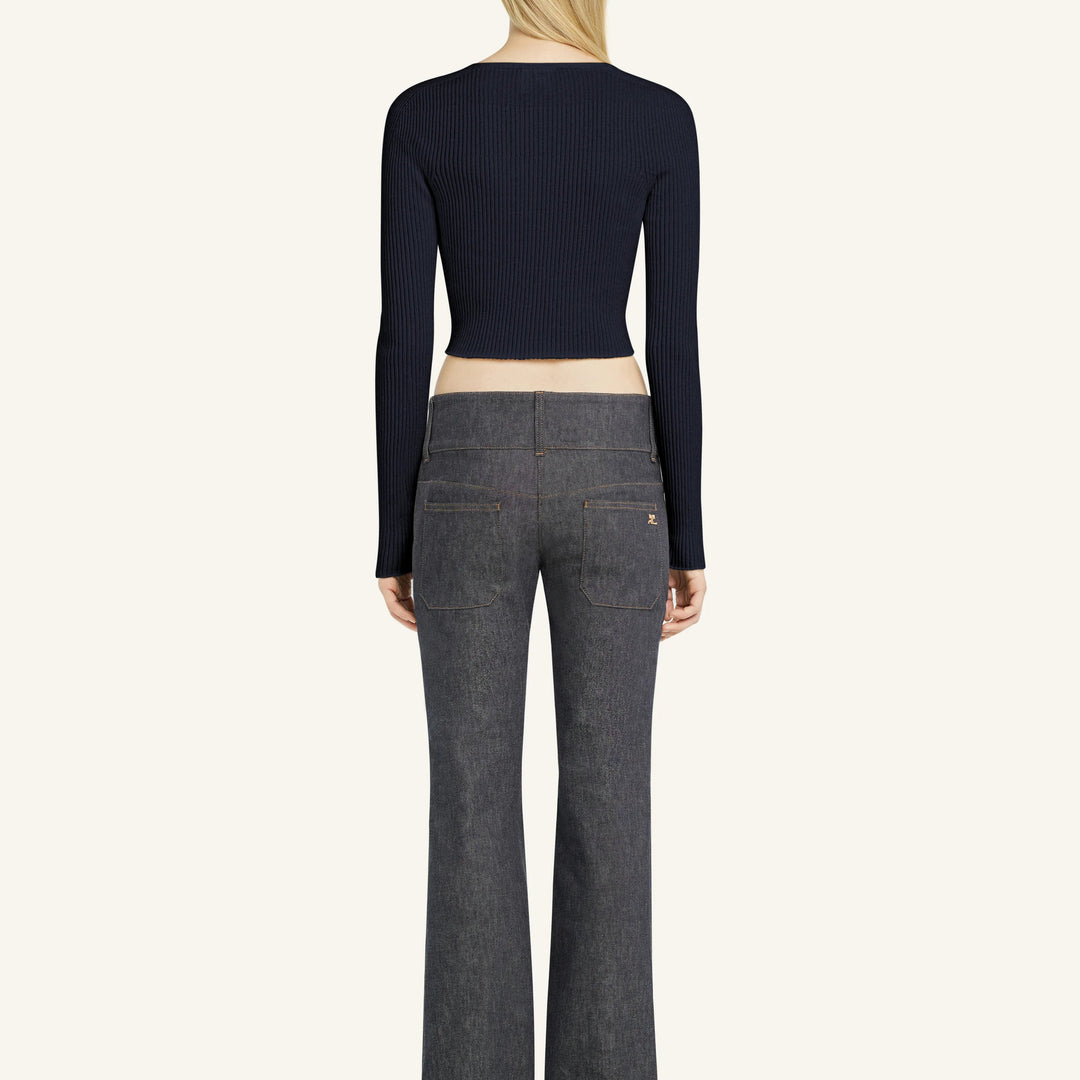 COURREGES - SOLAR CROPPED RIB CARDIGAN