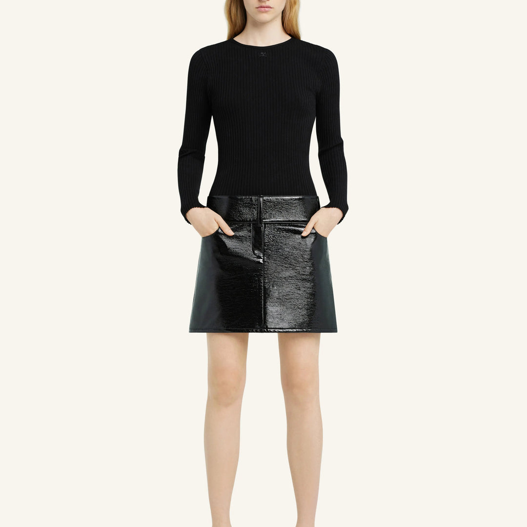 COURREGES - LINGERIE DETAIL KNITTED SWEATER