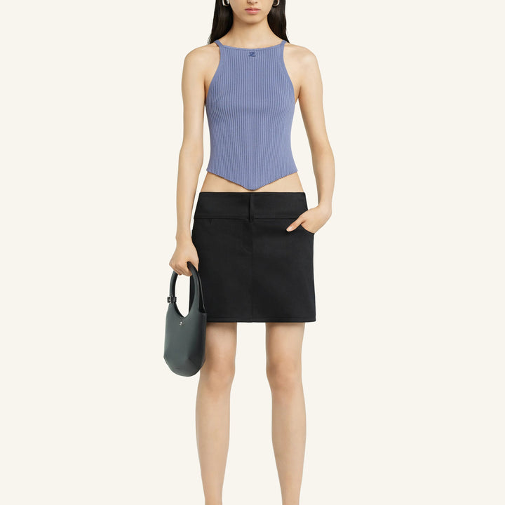 COURREGES - POINTY RIB KNIT TANK TOP