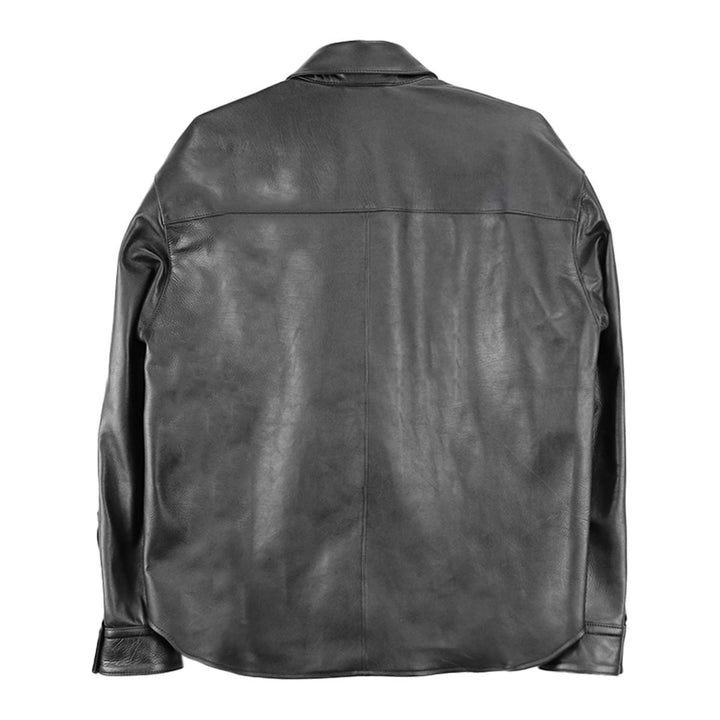 VUJADE - 【WHY限定】Dean Leather Affix Shirt in Waxed Baby Calf