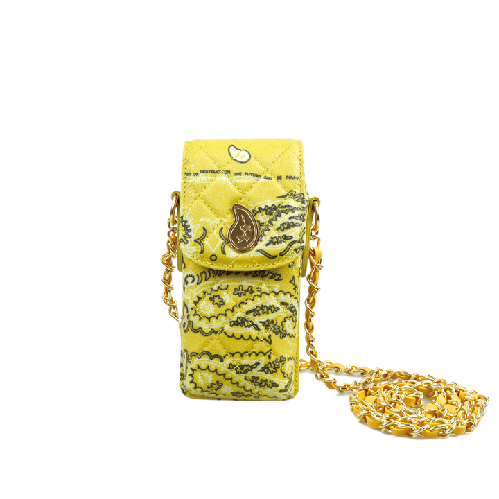 THE WORLD IS YOURS - Paisley Quilting Mini Pouch (GOLD/LONG)