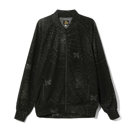 Needles - Rib Collar Track Jacket - Pile Jacquard / Spider Web