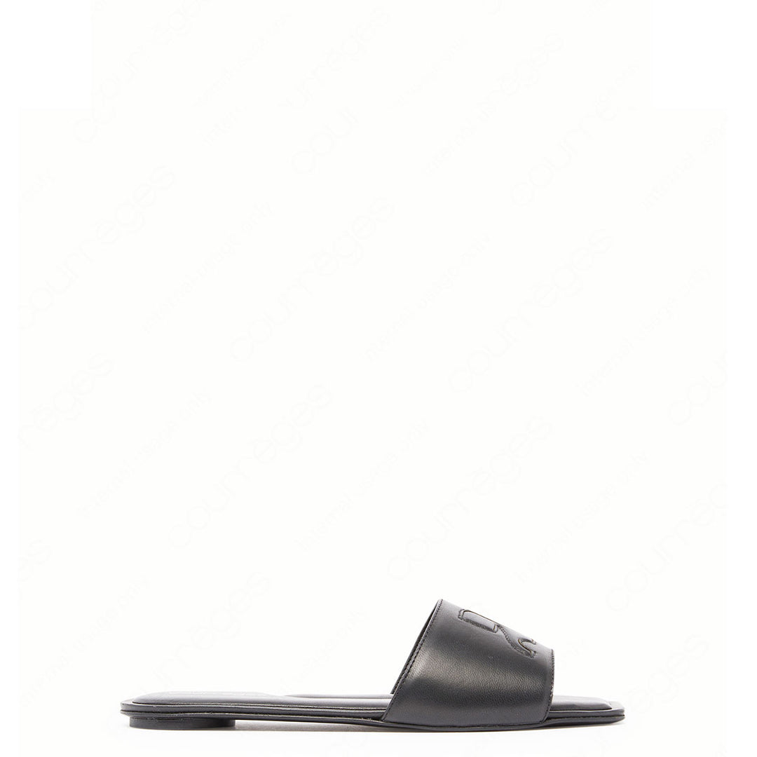 courrèges - AC LEATHER SLIDES
