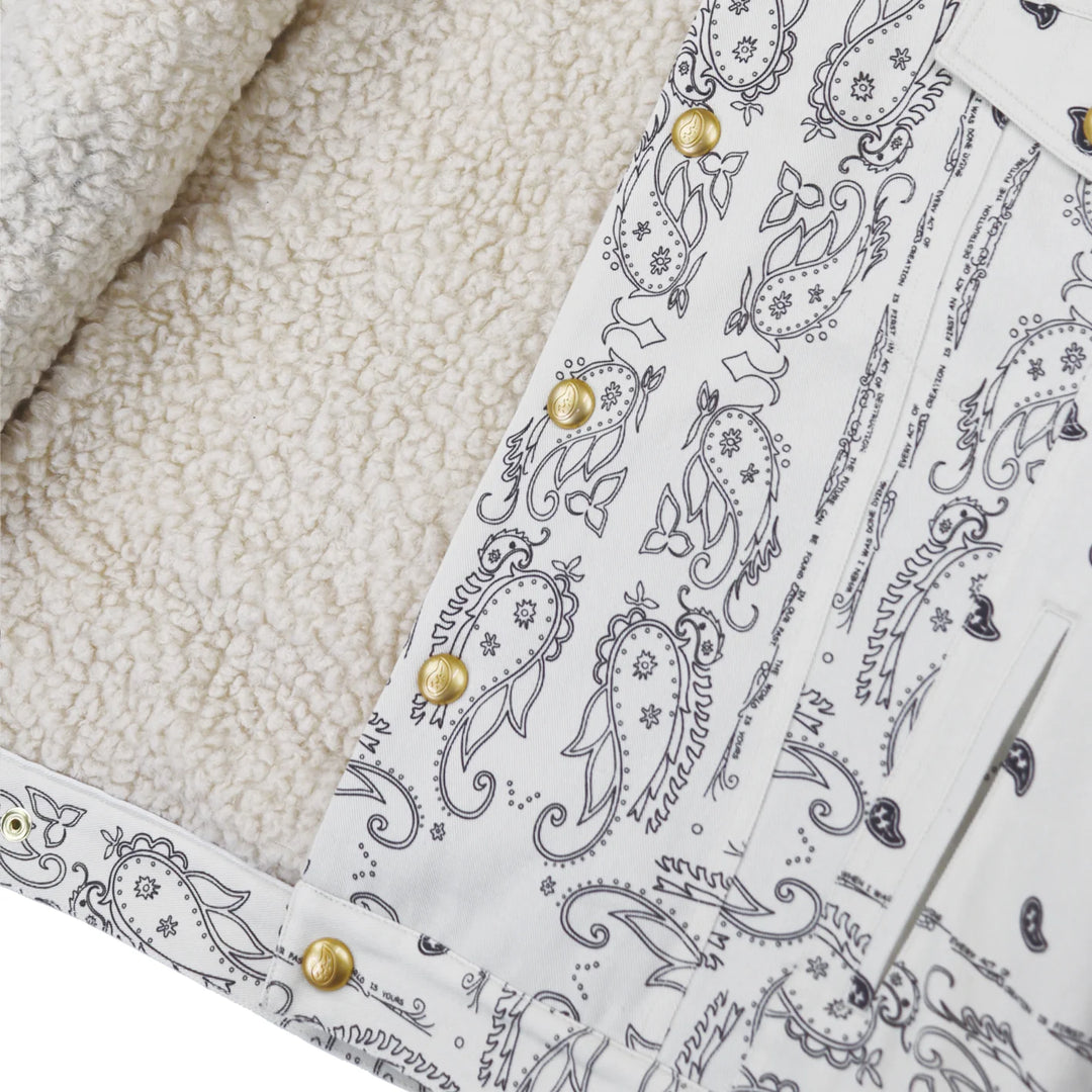 THE WORLD IS YOURS - Paisley Trucker Boa Jacket