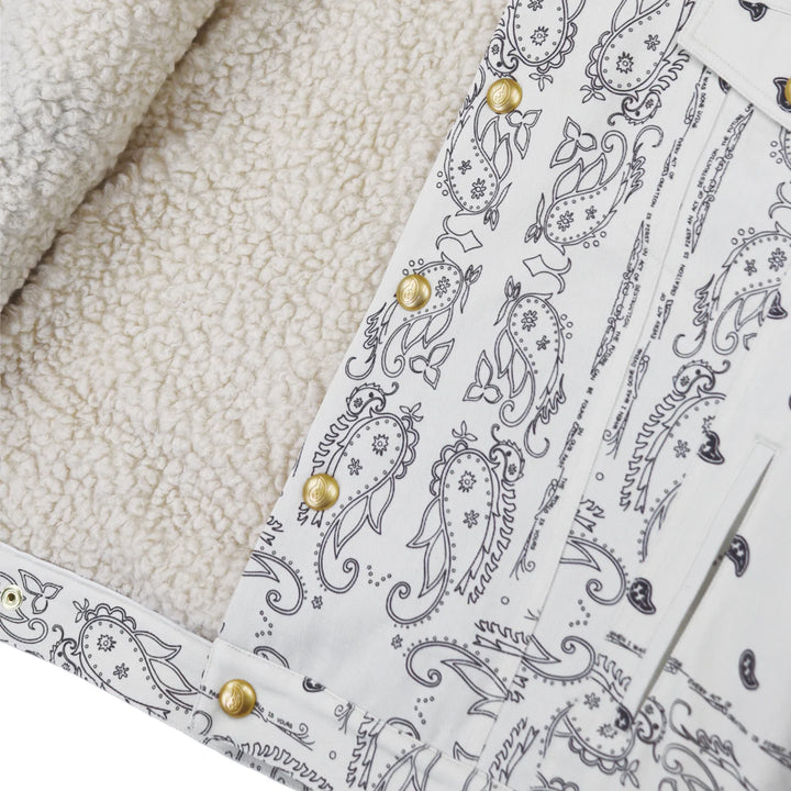 THE WORLD IS YOURS - Paisley Trucker Boa Jacket