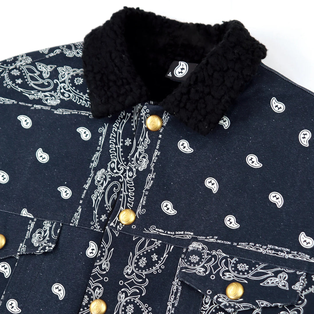 THE WORLD IS YOURS - Paisley Trucker Boa Jacket