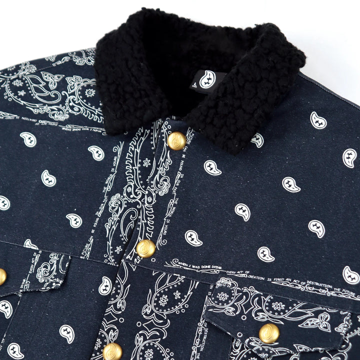 THE WORLD IS YOURS - Paisley Trucker Boa Jacket