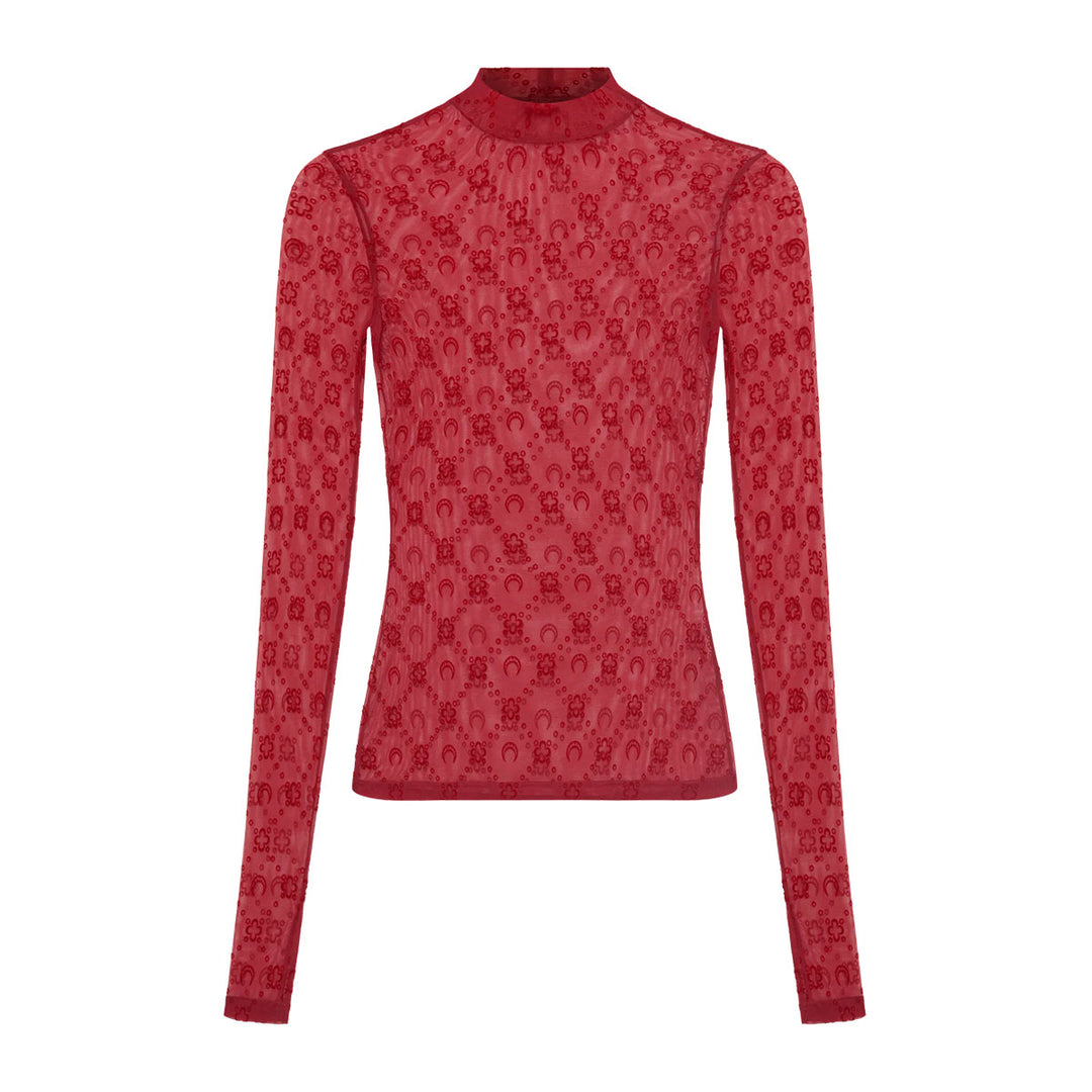 Recycled Mesh Flock Second Skin High Neck Top