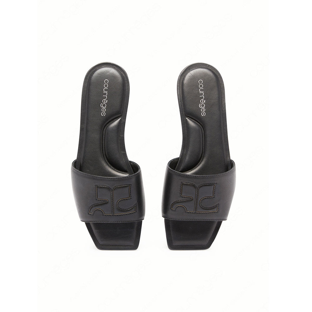 courrèges - AC LEATHER SLIDES