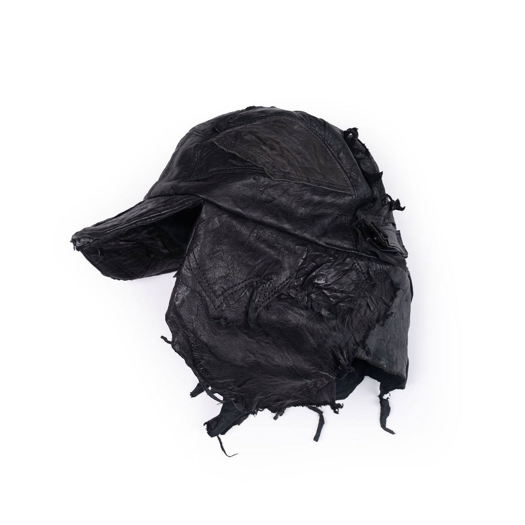 SCRAP BOMBER HAT IN LEATHER