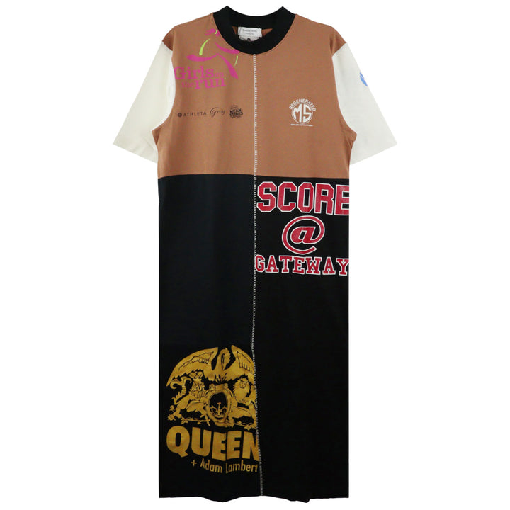 Marine Serre - REGENERATED GRAPHIC T-SHIRT PATCHWORK TUNIC DRESS