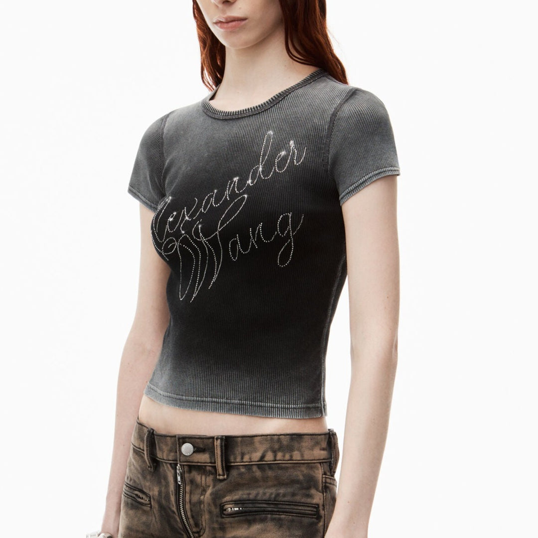 Alexander Wang - クリスタルホットフィックス リブジャージー tシャツ