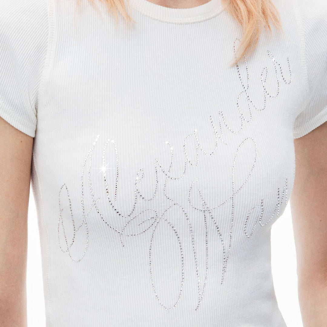 Alexander Wang - クリスタルホットフィックス リブジャージー tシャツ
