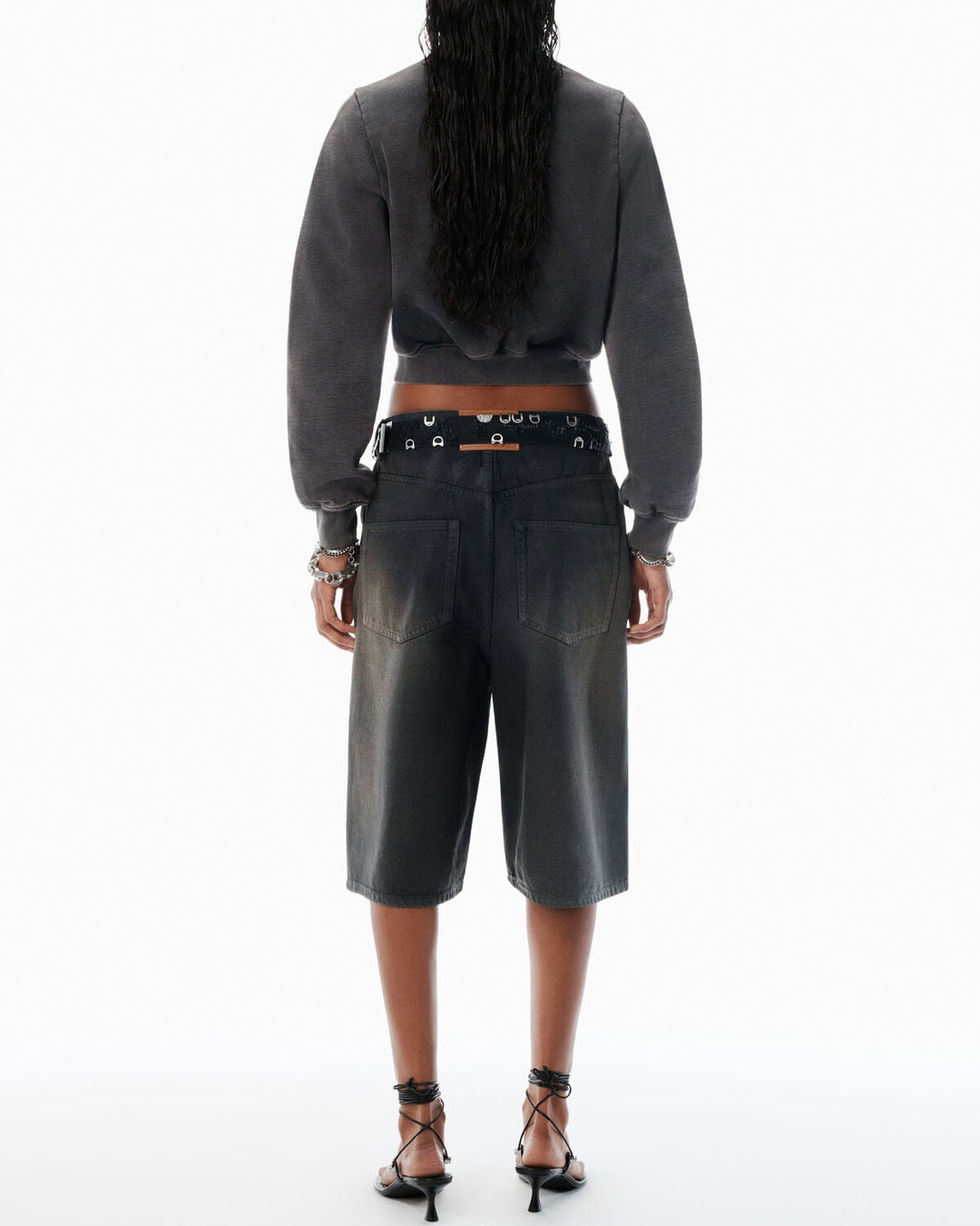 Alexander Wang - ブラックコットン テリー シュランク カーディガン