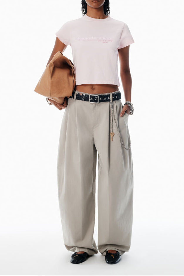 Alexander Wang - ピンク シュランク ディストレストロゴ tシャツ