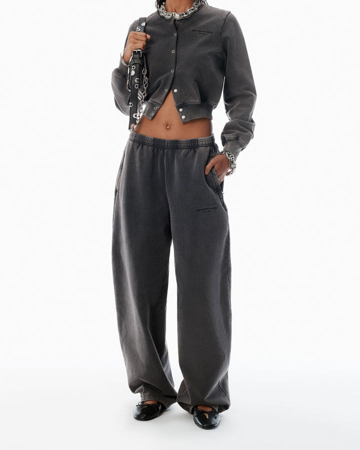 Alexander Wang - ブラック ワイドレッグ スウェットパンツ