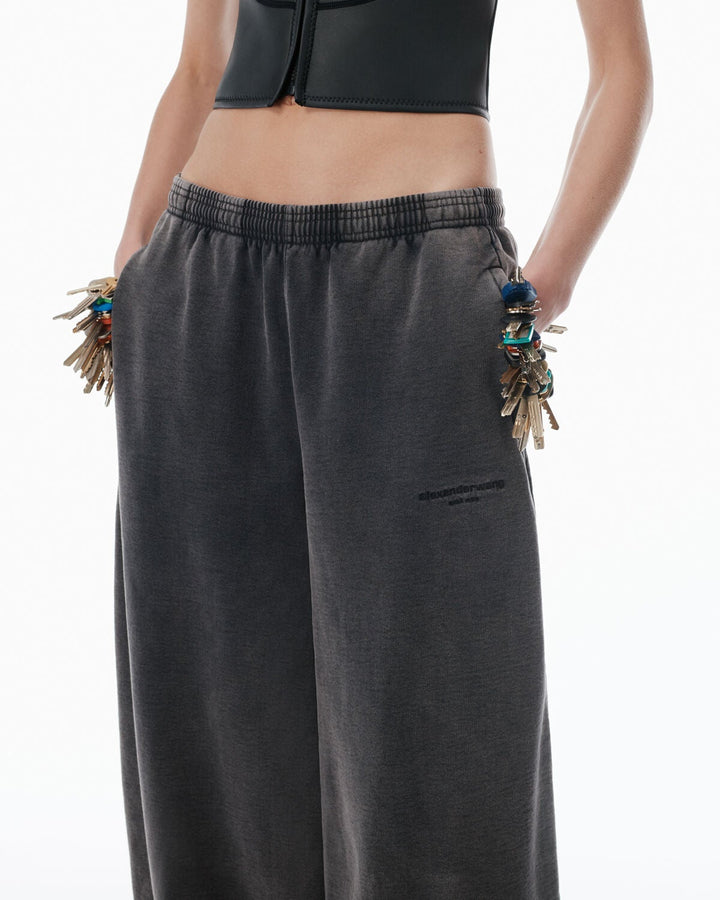 Alexander Wang - ブラック ワイドレッグ スウェットパンツ