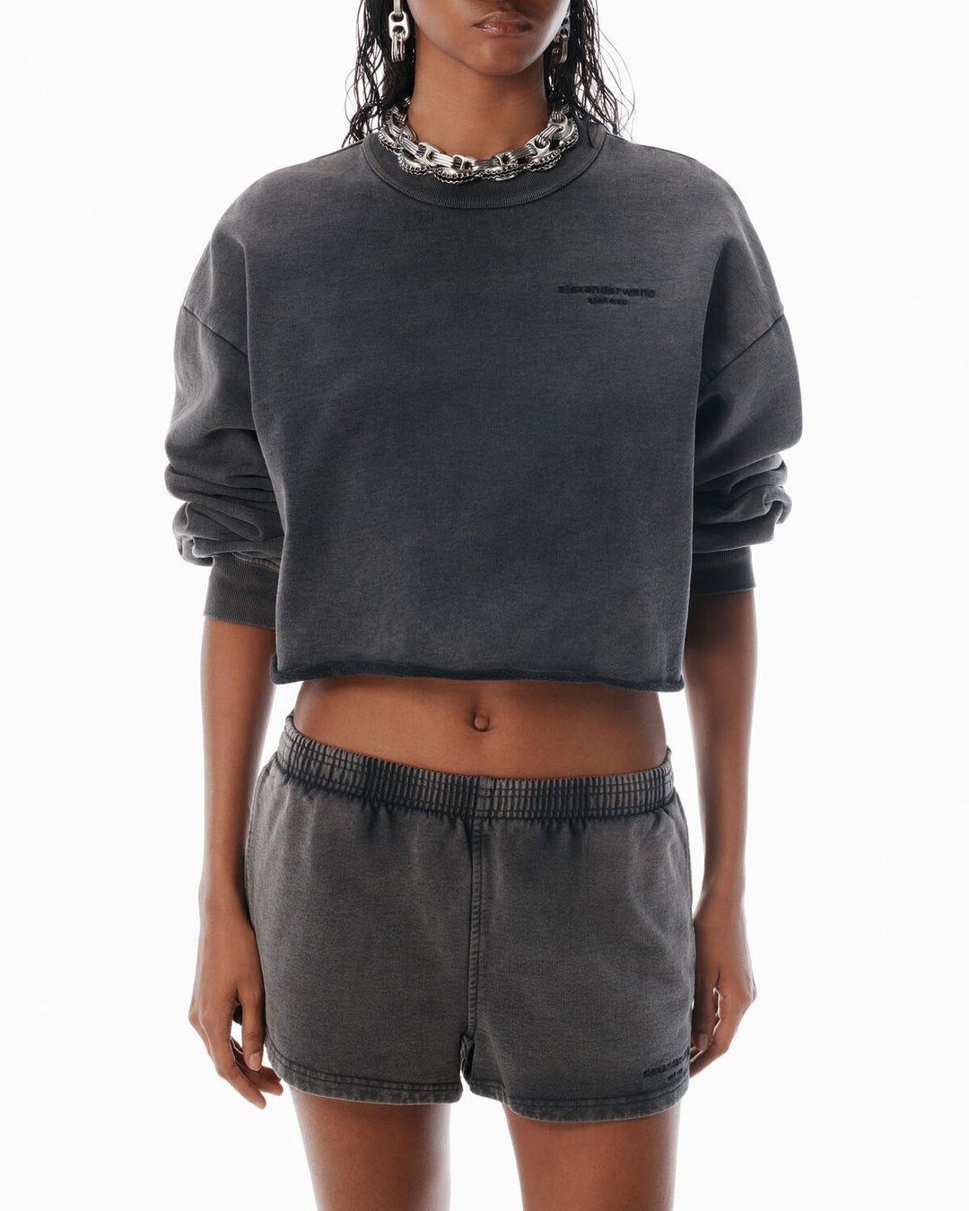 Alexander Wang - ブラック コットンテリー ランニングショーツ