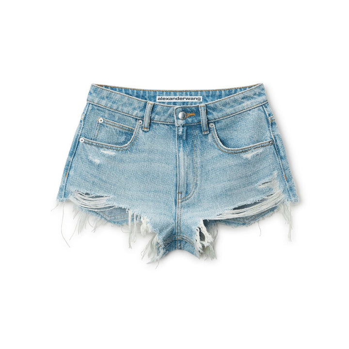 Alexander Wang - クリアビーズ ホットフィックス ディストレスト デニムショーツ